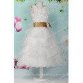 Grace Karin últimas camisolas sem mangas Design White Flowers Girl Dresses CL008904